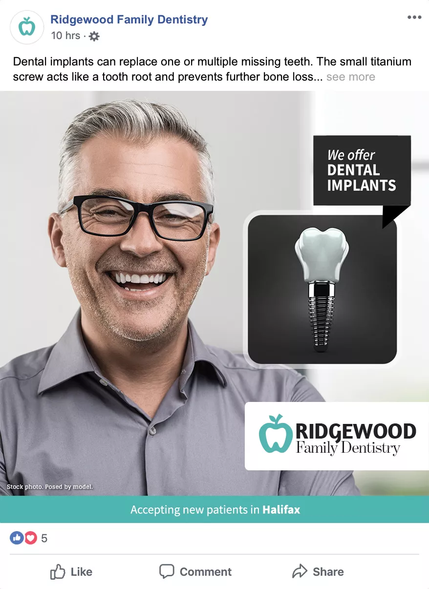 Sample Facebook post