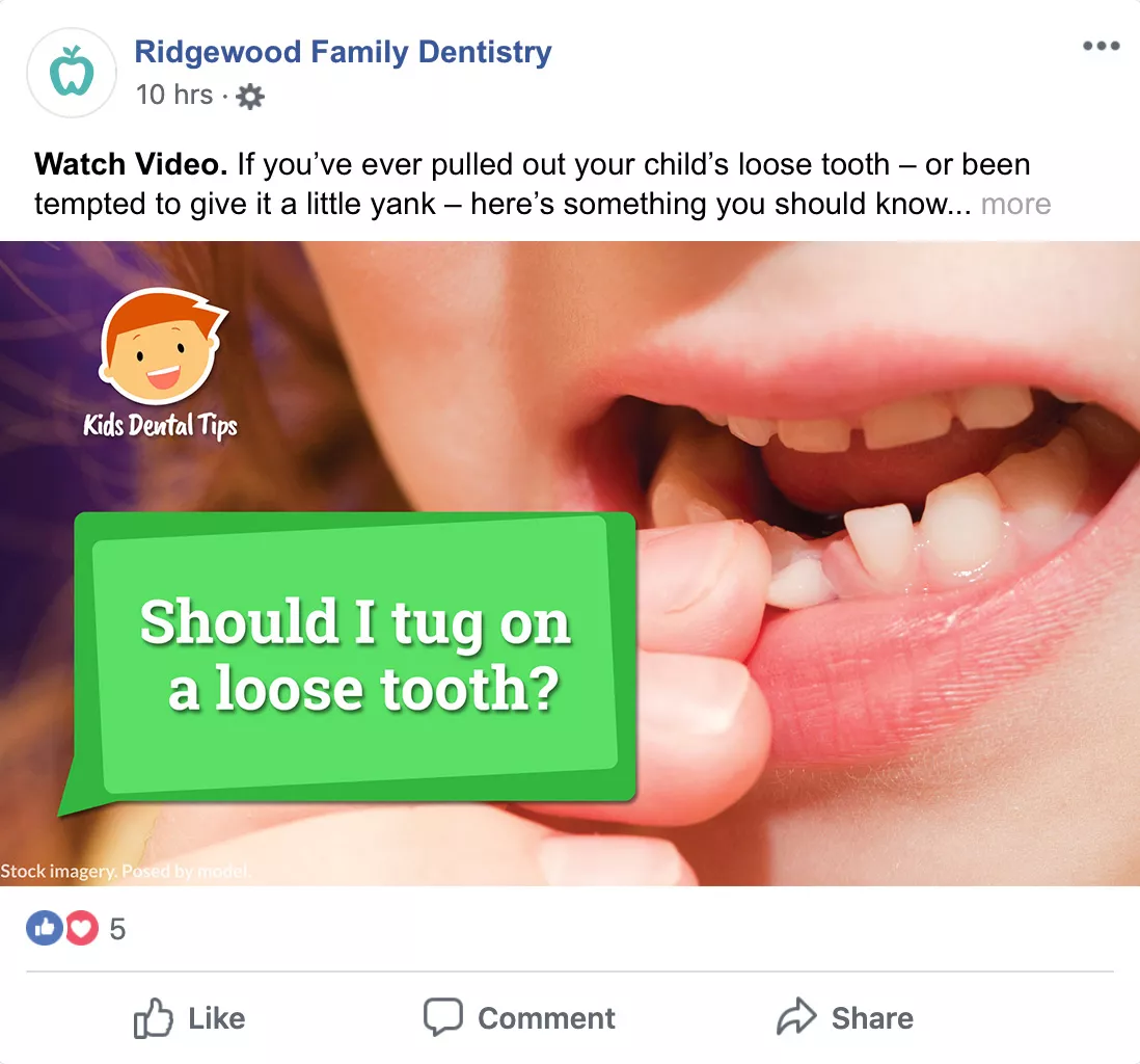 Sample Facebook post