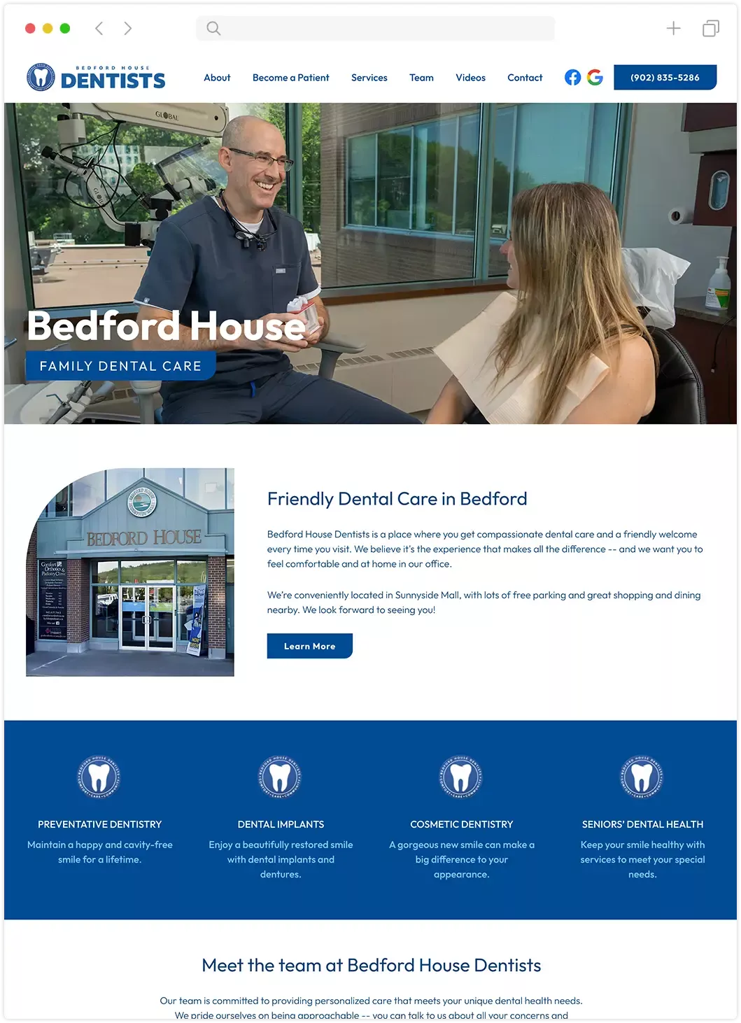 Screenshot of Bedford House Dentists