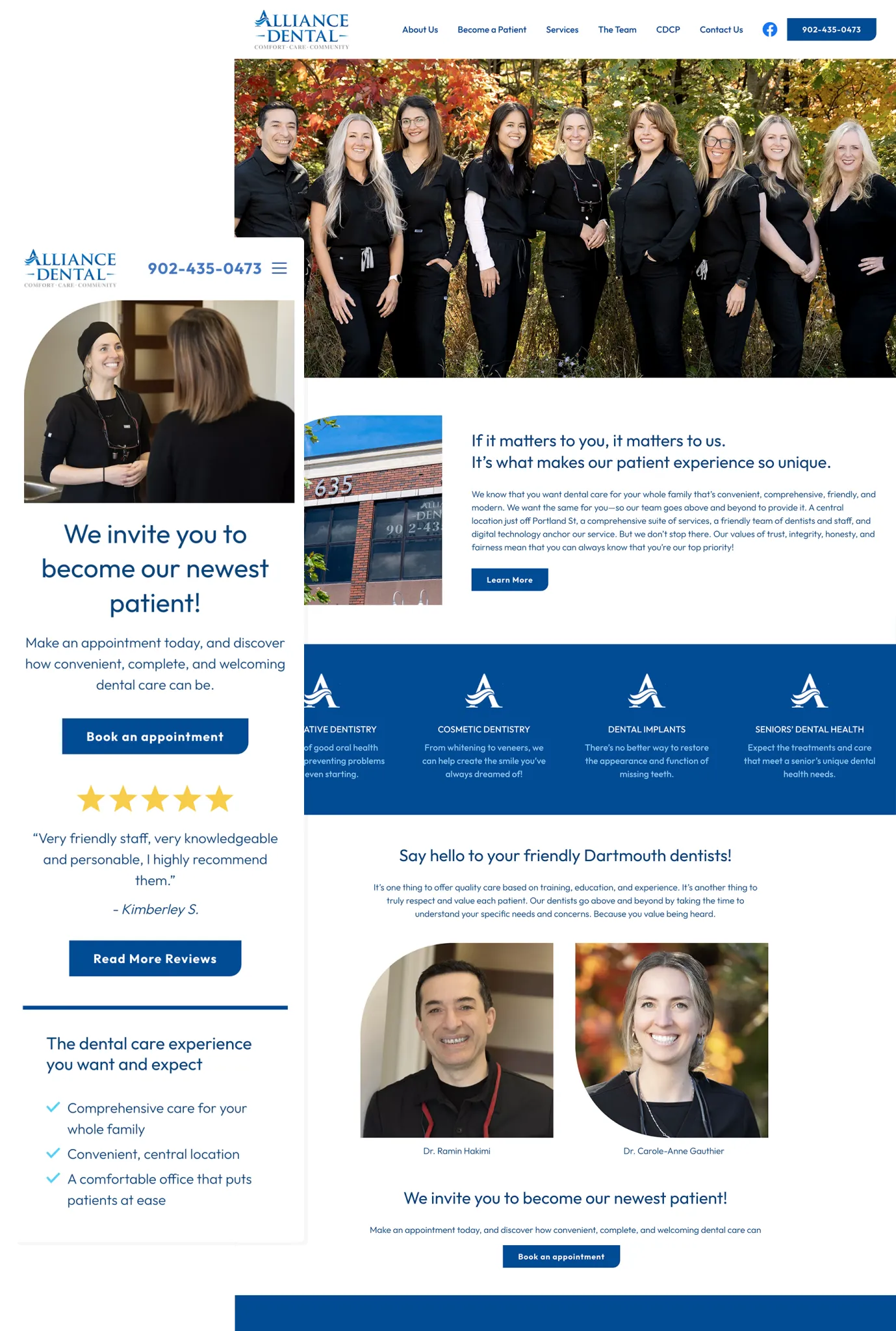 Alliance Dental Group Website Example