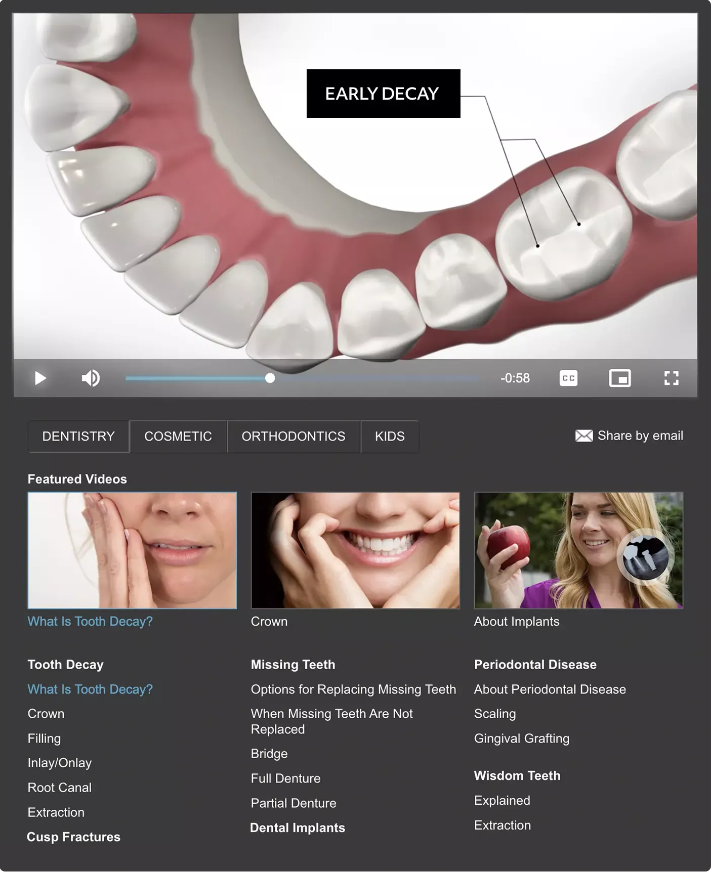 Example of Optio Dentistry embedded in a website