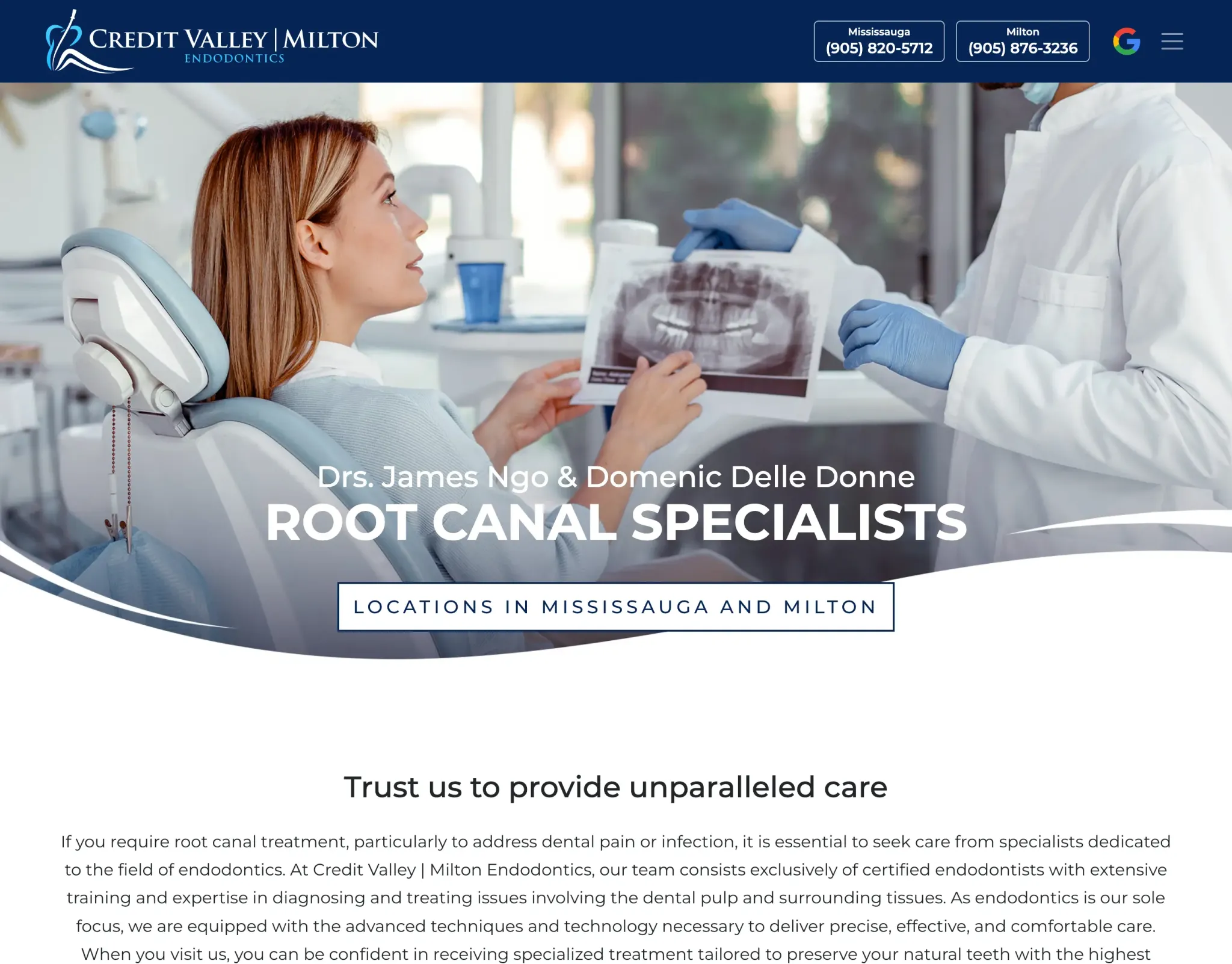 Credit Valley Endodontics Website