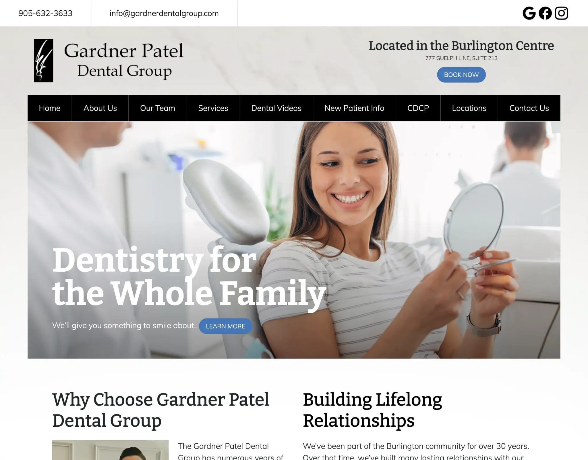 Gardner Patel Dental Group Dental Website