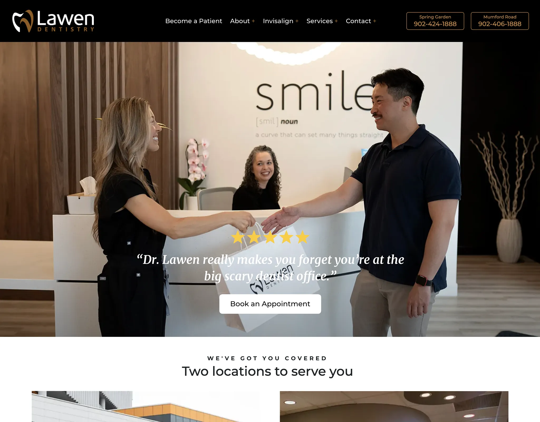 Dental Website With Large Hero Image