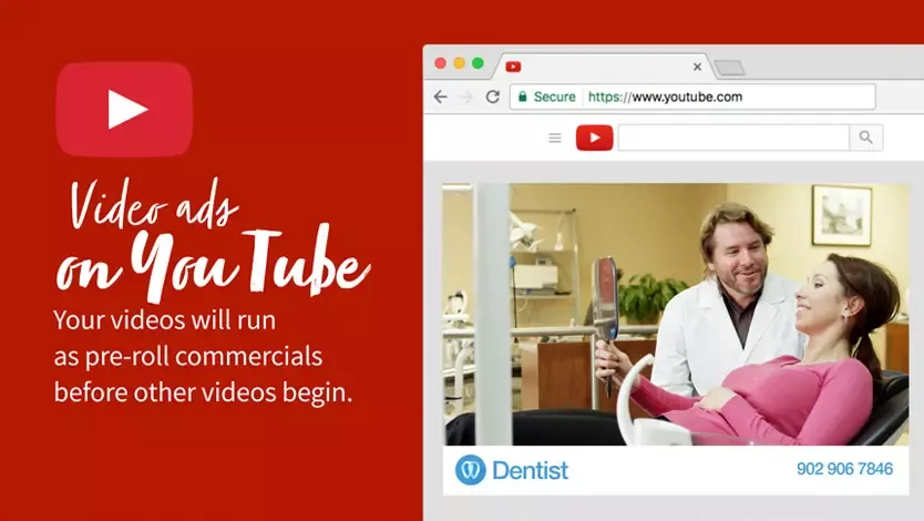 Illustration showing YouTube pre-roll ad